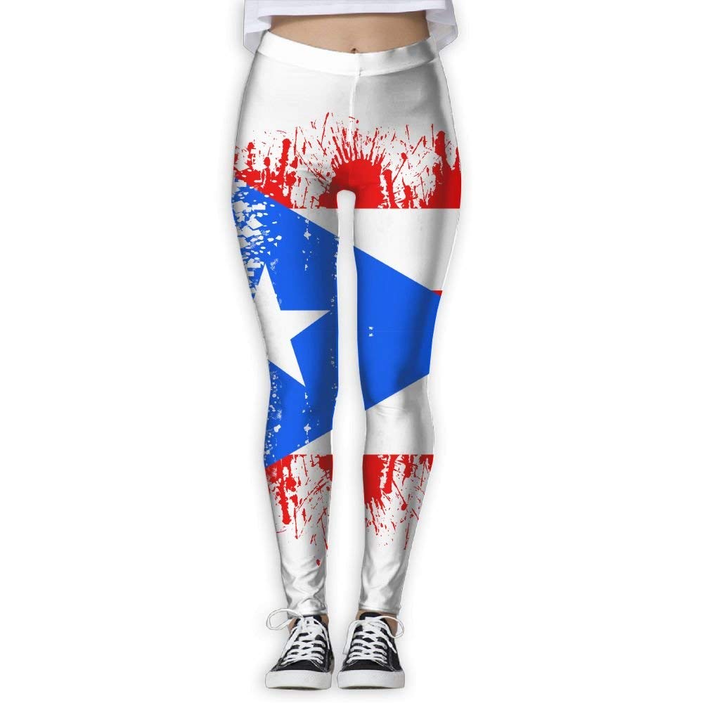 Amazon Com Distressed Puerto Rico Flag Womens Full Length Sports