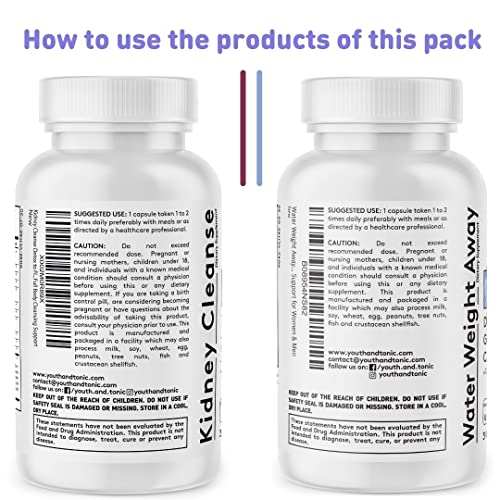 Daily Water Retention Pills for Kidney Cleanse & Swelling to Flush Out Excess Fluid & Waste