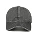 WINCAN Washed Dyed Cotton Twill Low Profile Adjustable Baseball Cap Denim 6 Panel Stitch Baseball Hat (Dark Grey)