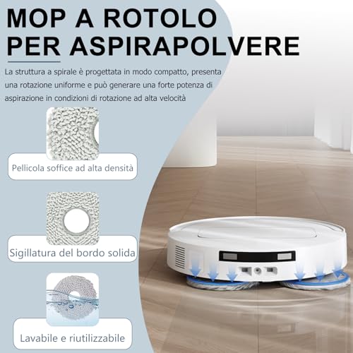Homruich di Accessori da 21 Pezzi per Ecovacs Deboot T50 Pro Omni/T50 Omni Aspiratore Pezzo di Ricambio, 1 Spazzola Principale, 4 Filtri, 4 Asciugamani, 6 Sacchetti di Polvere, 6 Spazzole Laterali