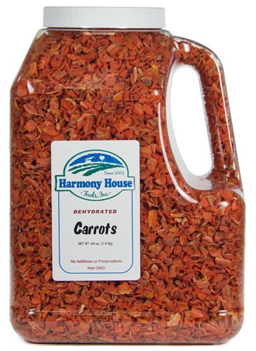 Harmony House Foods, Dehydrated Carrots (64 oz, Gallon Size Jug)