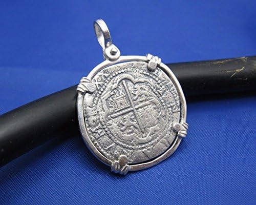 Sterling Silver Hand Bezeled Round"4 Reale" Reproduction Pirate Coin Pendant
