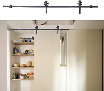 2.4 M/8FT Kit Rail puerta corredera de techo polea puerta de acero para