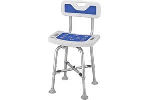 DRSUPPOR Shower Chair for Seniros Elderly Handicap Disabled Bariatric Adults or Women with Back, Bench Seat for Inside Shower stall and Bathroom Bath Tub Seats Adjustable Small Stool Heavy Duty 500 lbs Chairs