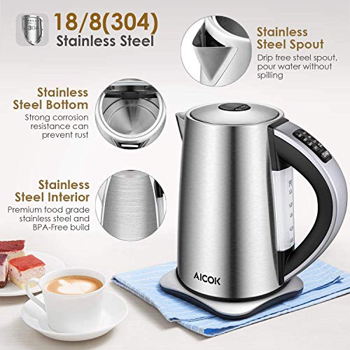 Aicok Electric How Often To Clean Electric Kettle Electric Kettle  Temperature Control, AICOK Stainless Steel Tea