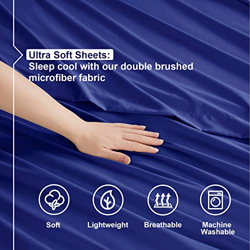 Nestl Queen Sheets Set 4 Piece Bed Sheets for Queen Size Bed, Double
