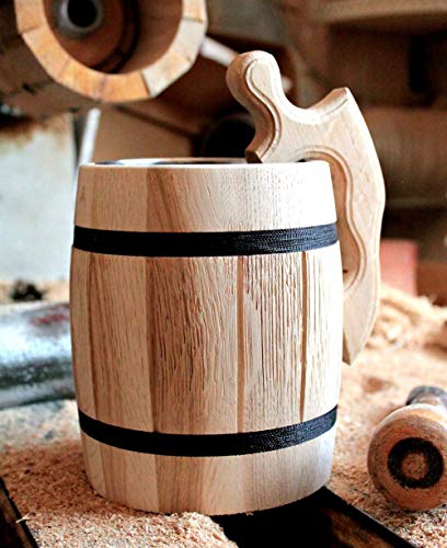 Wooden Beer Tankard Beer Mug Capacity: 20 oz (0.6 liters). Wooden Beer Stein - Wood Carving Beer Mug of Wood Eco Friendly Great Beer Gift Ideas Beer Mug for Men. Color Beige - Thumbnail 5
