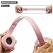 Gorsun Foldable Headphones with Mic and Volume Control for Travel, Sports, Lightweight Stereo On-Ear Headsets Strong Bass Earphones (Pink)