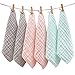 MUKIN Baby Bath Washcloths Cotton Face Towels for Newborn, Ultra Soft Wash Cloths for Babies (Multicolored, 12x12 Inch (Pack of 6))