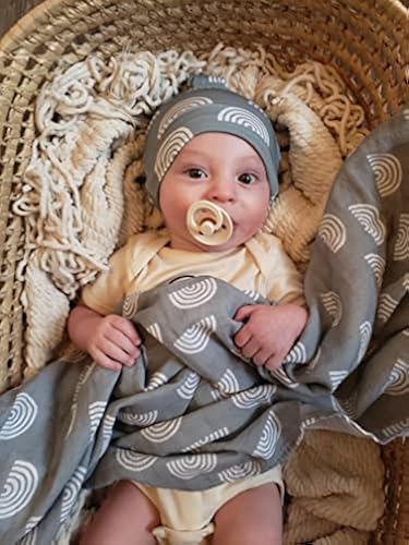 Unisex Swaddle Set 100% Organic Cotton Muslin Blanket| Sage