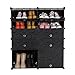 UNICOO - Multi Use DIY Plastic 10 Cube Shoe Rack,Organizer, Bookcase, Shoes Cabinet (2×5 Black with Black Doors)