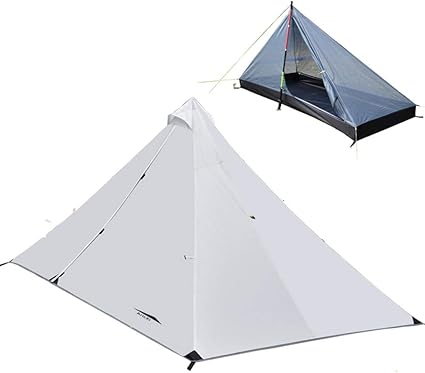 Aricxi Double Layer Pyramid Tent Ultralight Weight Teepee Rodless Trekking Pole Backpacking Single Tent Travel Outdoor Mountaineering Hiking Amazon Co Uk Sports Outdoors