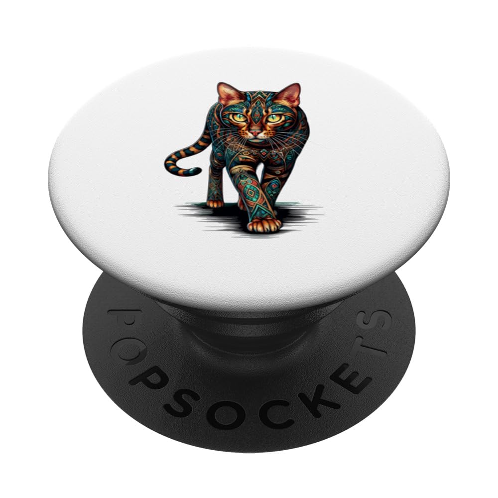 Mandala Art Bengal Cat PopSockets Swappable PopGrip