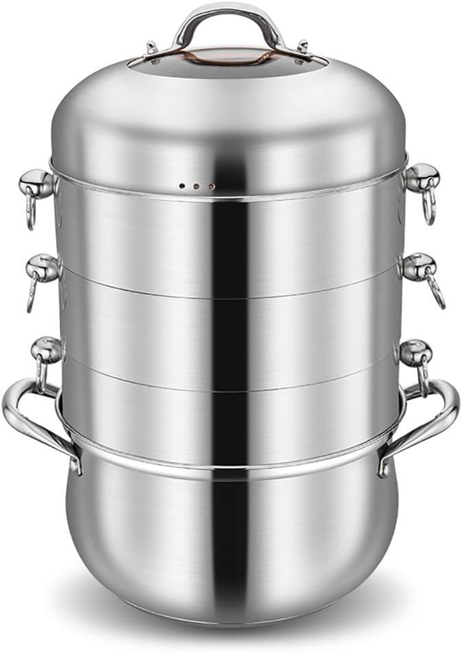 GHYS Stainless Steel Steamer Pot,304 Thicken Bottom Multipurpose Non