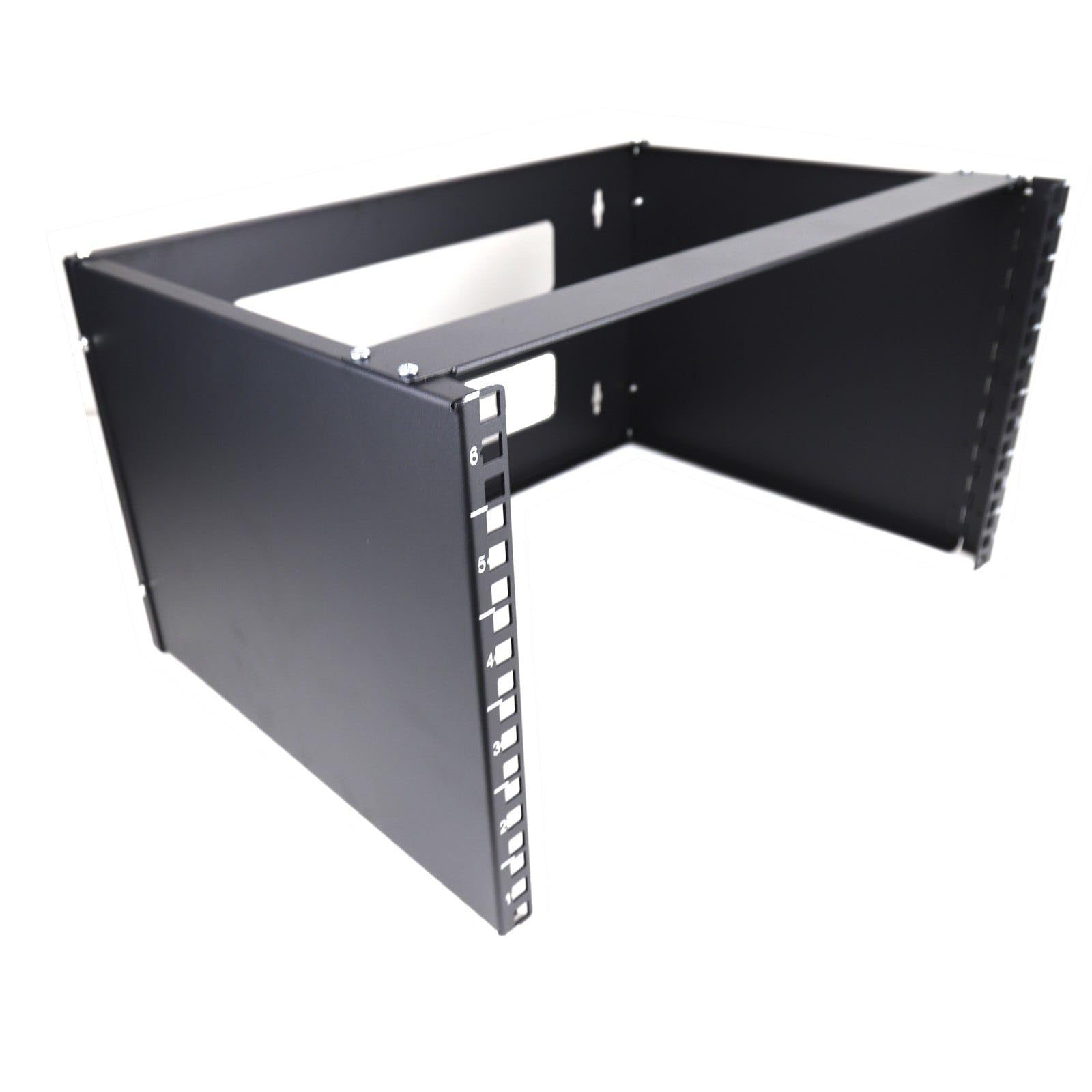 kenable Wall Mounted Patch Panel Bracket 6U for 19 inch Rack Open Frame Cabinet FlatPack Black 330mm Depth