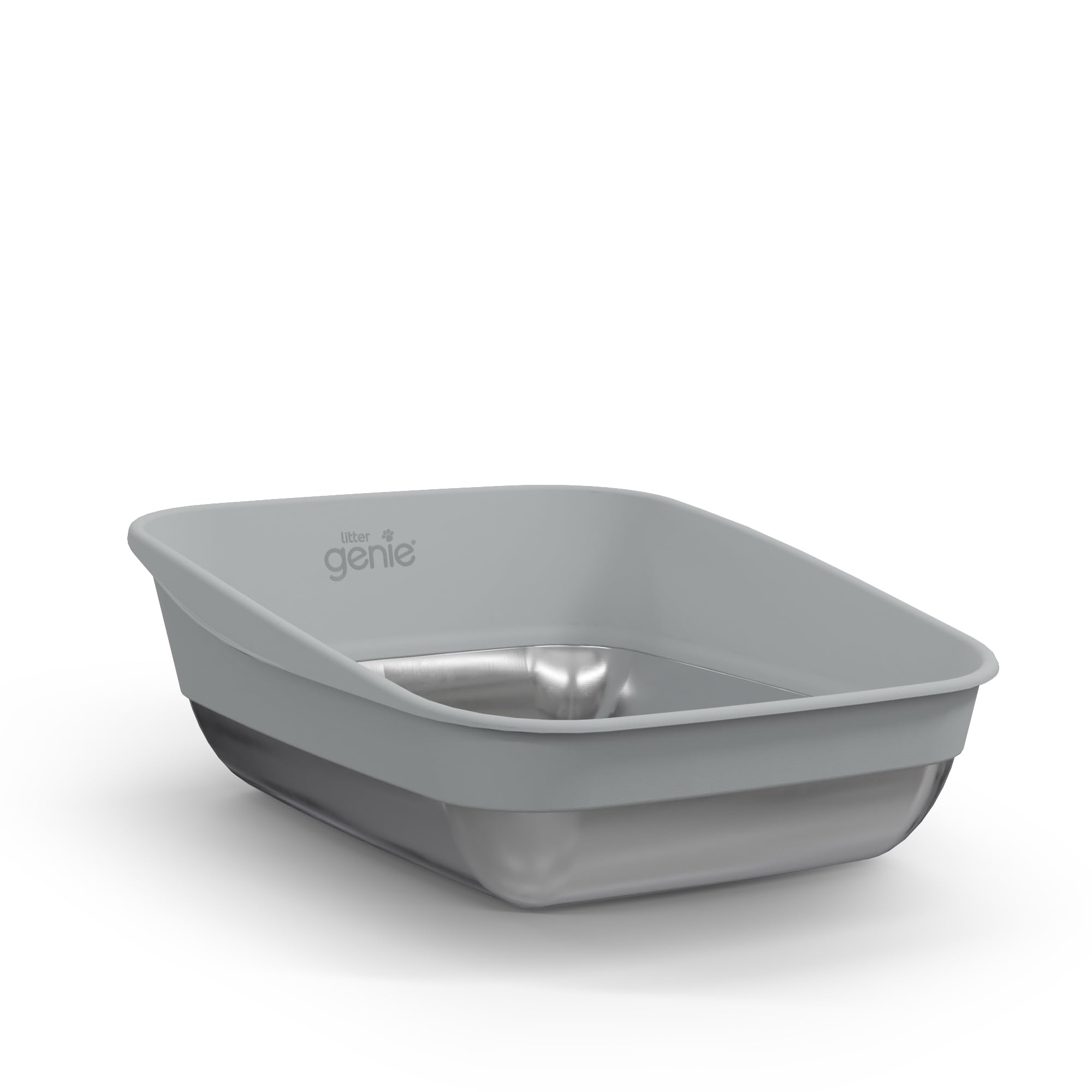 Litter Genie Platinum Stainless Steel Litter Box | Durable, Modern Design, 360° Visibility, Anti-Slip Pads Image