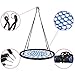 ELEVENS 40'' Spider Web Tree Swing- Large Round Outdoor Swing for Kids Extra Thick Rope - Swing Kit Includes Two Tree Swing Strap - Super Strong Nest Swing Holds 600 lbs (Blue)