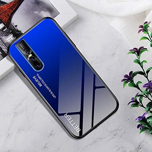 YIHUI Protective Case Cover Shockproof Tempered Glass + TPU Case For Vivo V15 Pro(Colorful Nebula) (Color : Black Blue)