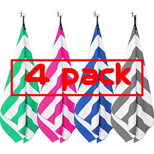 DARCHEN Microfiber Beach Towels Oversize Travel Beach Towel 4 Pack - Quick Dry Towel for Swimming, Sand Free Towel (Extra Large XL 70x35 inch) for Kids Adult