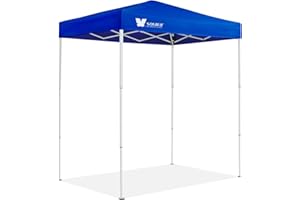SORARA 6'x4' Pop Up Outdoor Portable Canopy Tent, Commercial Instant Shelter with Carry Bag, Tent Stakes, Blue Roof and White Frame, for Parties, Commercial Actives and Camping.