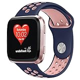NO1seller Top Bands Compatible for Fitbit Versa Small Large, Soft Silicone Sport Strap with Ventilation Holes Replacement Wristband for Fitbit Versa Fitness Smart Watch Women Men