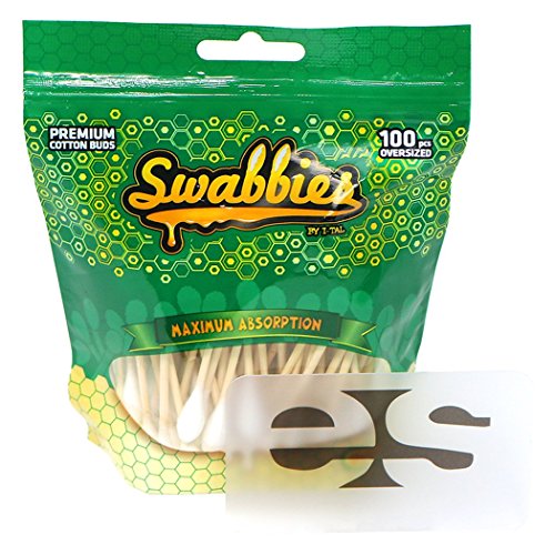 I-TAL Swabbies Oversized 100 Pack - Premium Biodegradable Natural Cotton Swab for Cleaning