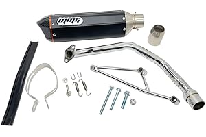 MMG Exhaust System Muffler for GY6 125cc 150cc 4 Stroke Scooters (Black Finish)