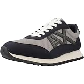Armani Exchange Men's Drop Sneaker, Deep Navy/Gray/Chime, 9