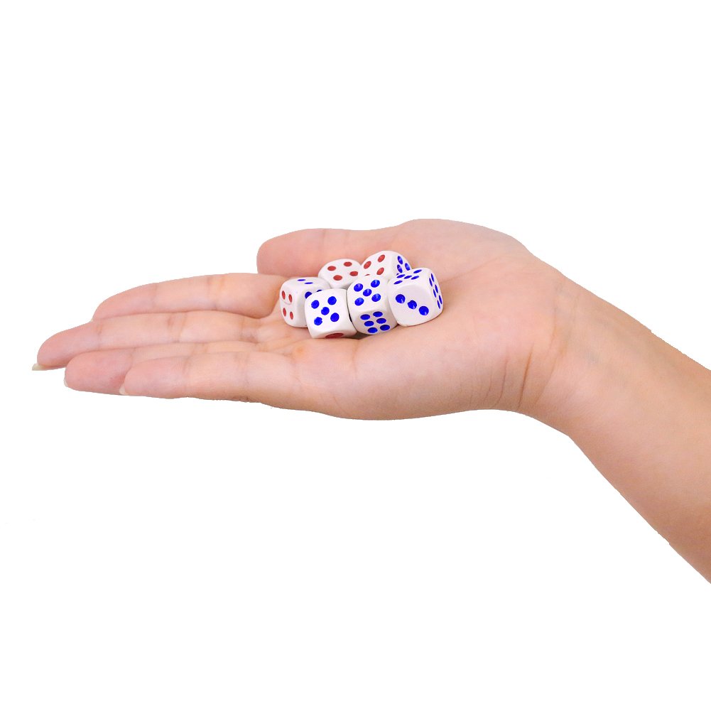 Mcpinky Poker Chips Set, Dice Style Poker Set Trademark Poker with 100 Chips Texas Poker, 1 playing cards, 6 dice