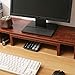 SUPERJARE Monitor Stand Riser, Adjustable Screen Stand for Laptop Computer/TV/PC, Multifunctional Desktop Organizer - Walnut Brown