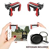 Alquar PUBG Mobile Game Controller, Fire Button L1 R1 Shoot and Aim, Metal PUBG Pan Keychain Inside [Upgraded Mechanical Trigger] PUBG/Fortnite/Knives Out/Rules of Survival
