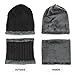 MUCO Mens Womens Winter Beanie Hats Scarf Set Warm Knit Hat Thick Fleece Lined Slouchy Cap Neck Warmer for Men Women