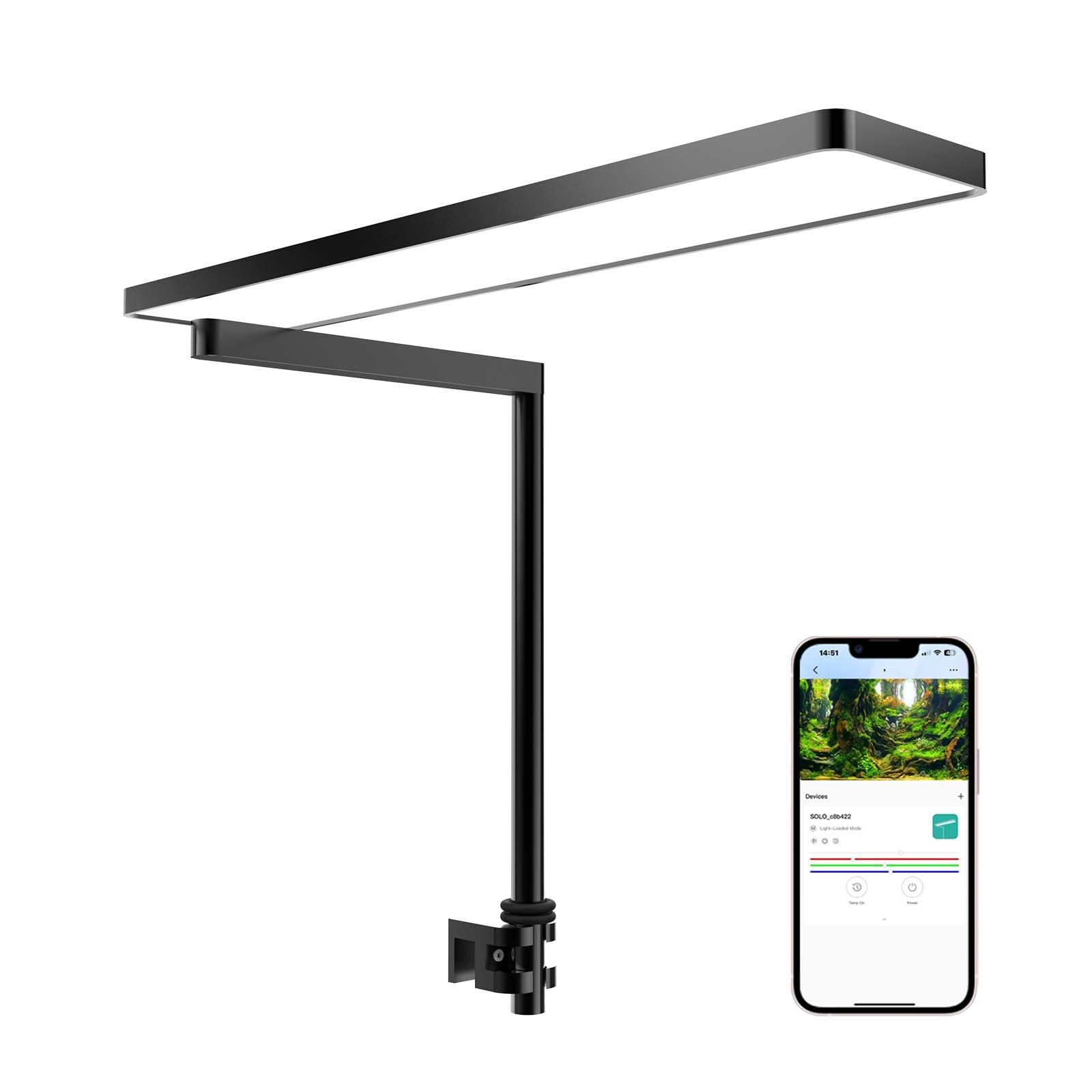 FZONE SOLO Serie Nano Aquarium LED Beleuchtung, Vollspektrum, Dimmbar, App-gesteuert, mit Timer, für Süßwasser- & Pflanzenaquarien