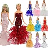 Barwa 3 Pcs Night Looks Princess Evening Wedding Party Dress Clothes Gown Outfit for Barbie Doll