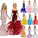 Barwa 3 Pcs Mermaid Dress for Night Looks Princess Evening Wedding Party Dress Clothes Gown Outfit for Barbie Doll