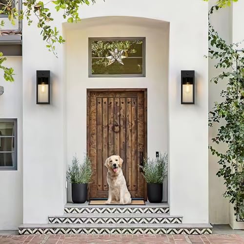 OYKYOHEI Outdoor Wall Lights, Security Lights Outdoor with Motion Sensor, Dusk to Dawn Outdoor Lights Mains Powered, Waterproof Anti-Rust Wall Lights for Garden, Entryway, Doorway, Garage