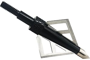 Flying Swifts Hunting Broadheads 3 Blades Archery Broadheads 100or125 Grain 12PK Screw-in Arrow Heads Arrow Tips Compatible with Traditional Bows and Compound Bow Archery Hunting