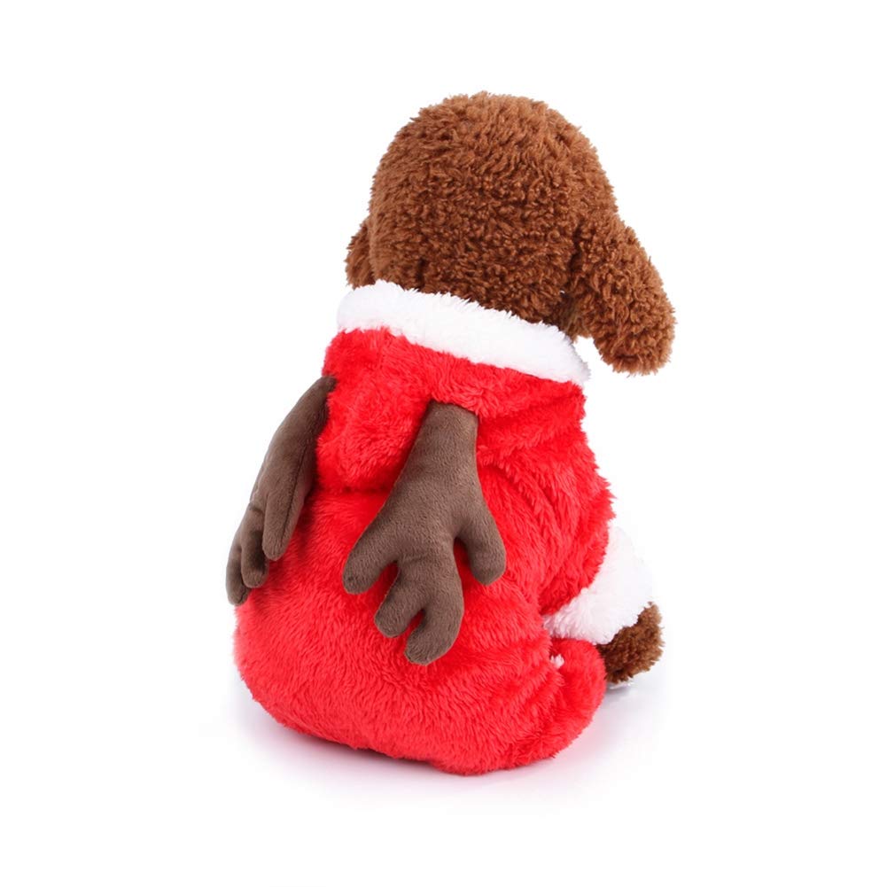 Cartoon Design Pet Costume Autumn Winter Dogs Clothes Dog Apparel Adorable Jacket Coat Pet Transform Hoodies (M, Red Deer)