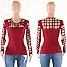 Dasbayla Women O Neckline Criss Cross T-Shirt Pullover Blouse Tops With Sexy Sleeve M