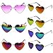 FUNOC Retro Metal Frame Heart Shaped Shape Gradient Sunglasses Eyewear