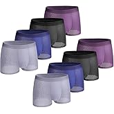 AOKFOX Men's Boxer Briefs,Breathable Mens Underwear,with 3D Pouch Comfortable Boxers For Men，Moisture-Wicking，8-Pack