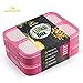 Bento Lunchboxes - 2 Pack - Lunch Containers with 3 Compartments - Great for Kids or Adults - Microwave, Dishwasher and Freezer Safe - Premium Quality