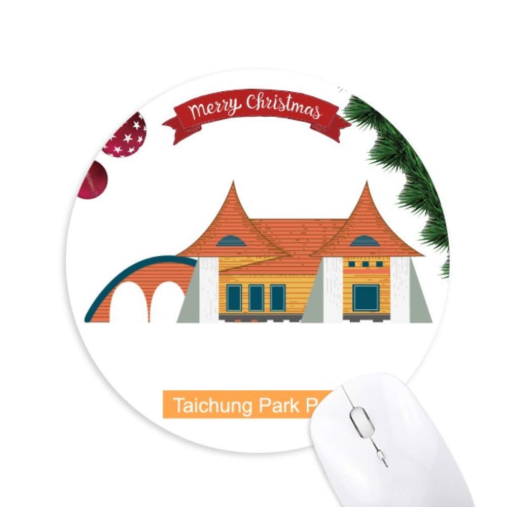 Taiwan Sehenswürdigkeiten Taichung Park Pavillon Rund Gummi Maus Pad Weihnachtsbaum Mat
