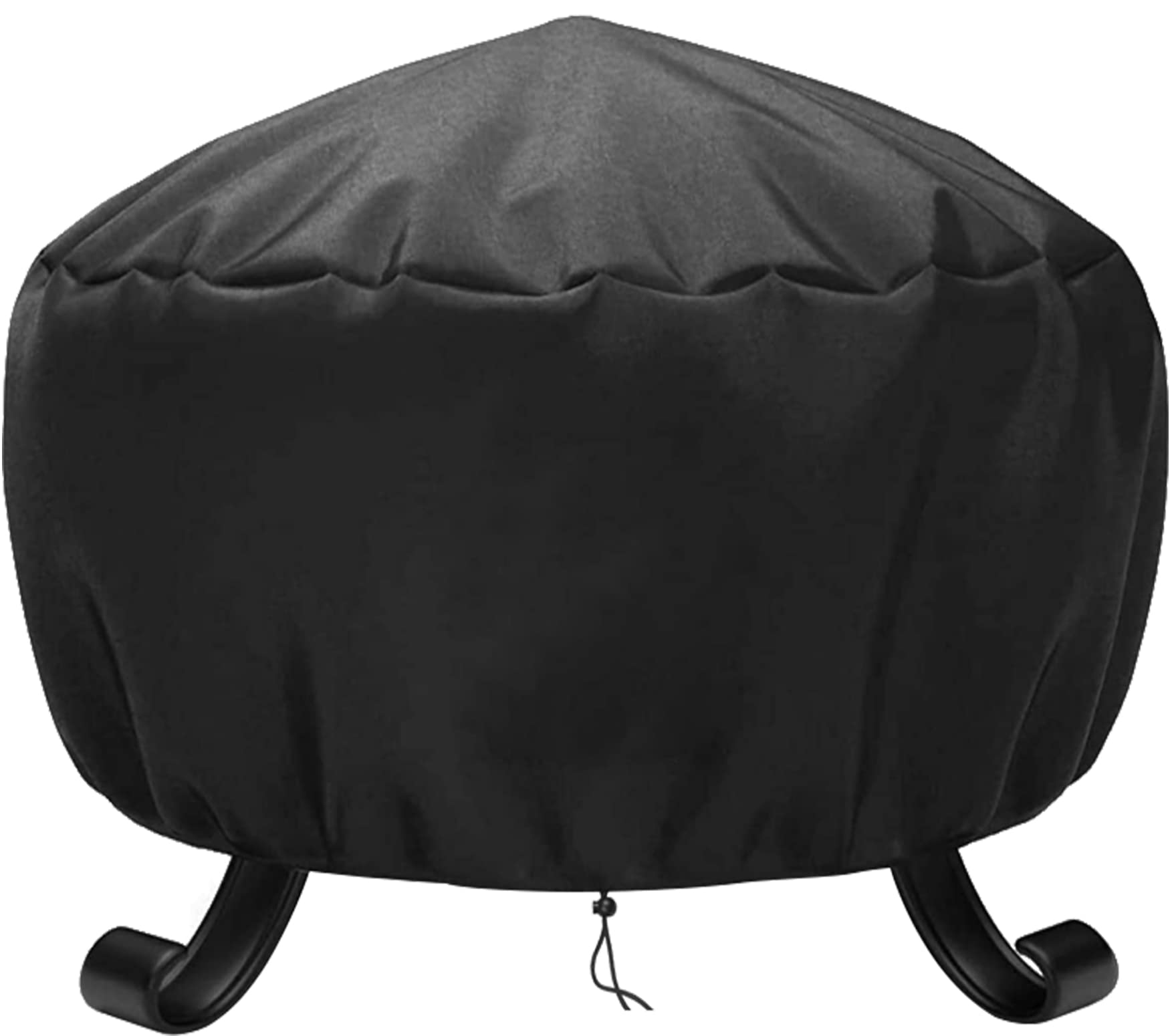 Waterproof Round Fire Pit Cover Weatherproof Anti-UV 600D Oxford Cloth Tear-Proof Patio Garden BBQ Cover (black, 77x31(H)cm)