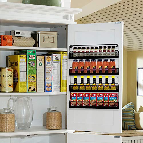 OAKOME 4 Tier Spice Rack - Large Wall Mounted Spice Racks Organizer with Free Screws for Home Kitchen