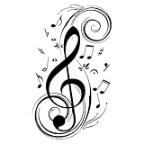 SODIAL(R) Beat Note music wall art stickers,vinyl wall stickers music decor,Graphic Art musical home decoration£¨black£77x45cm