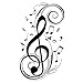 SODIAL(R) Beat Note music wall art stickers,vinyl wall stickers music decor,Graphic Art musical home decoration£¨black£77x45cm