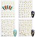 9 Sheets 3D Christmas Nail Art Decals Gold Self-Adhesive Nail Stickers Winter New Year Nail Art Decoration Santa Claus Tree Snowflake Deer Snowman Nail Design Sticker for Christmas Party Supplies