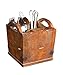 Creative Co-Op Wood Utensil Holder with 4 Compartments