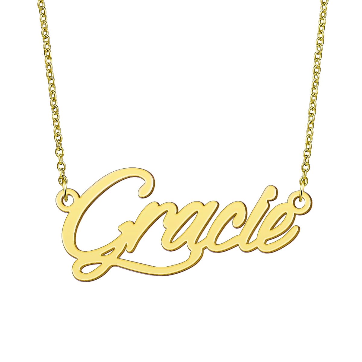 BYBWBL Gracie Name Pendant Necklace 18k Gold Plated